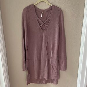 Free People front criss cross sweater - light purple